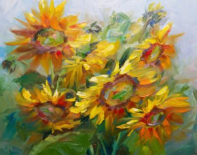Bild Öl-Sonnenblumen auf Leinwand