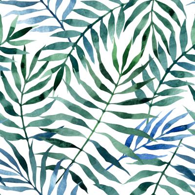 Sticker Nahtloses exotisches Muster mit tropischen Blättern