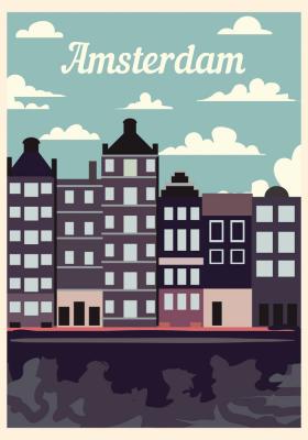 Poster Mietshäuser in Amsterdam 