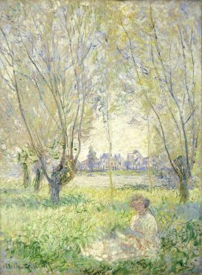 Bild Claude Monet - Frau, die unter einer Weide sitzt