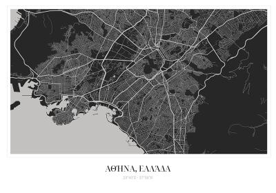 Poster Athen Stadtplan