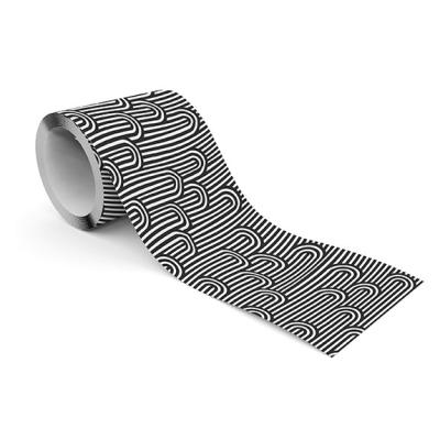 Deko & Accessoires Tapetenbordüre Schwarz-weiße geometrische Illusion