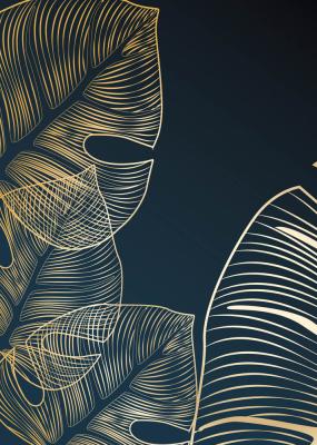 Poster Tropische goldene Monstera-Blätter