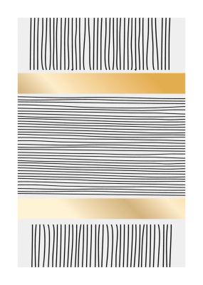 Poster Goldene Streifen, minimalistisches Muster