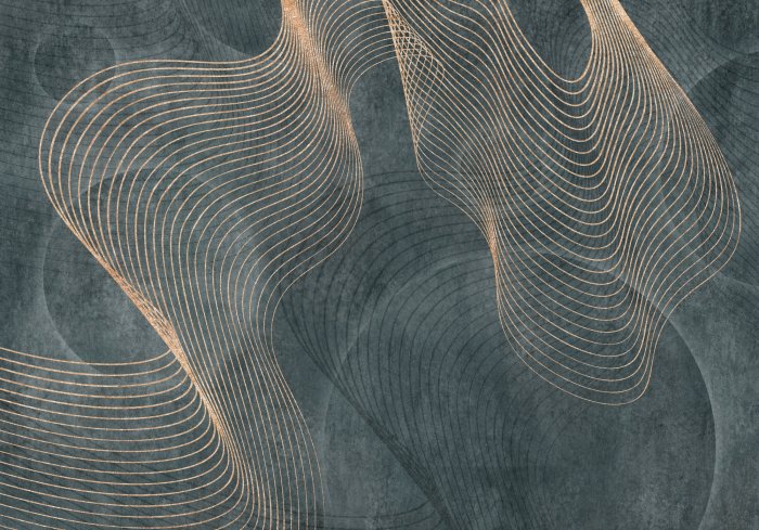 Fototapete 3D-Linien und geometrische Formen auf strukturiertem Hintergrund