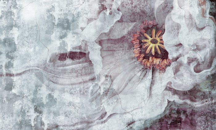 Fototapete Eine große Blume auf einem strukturierten Hintergrund