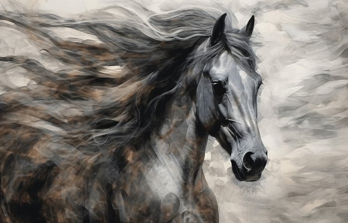 Fototapete Portrait eines Pferdes in moderner Abstraktion