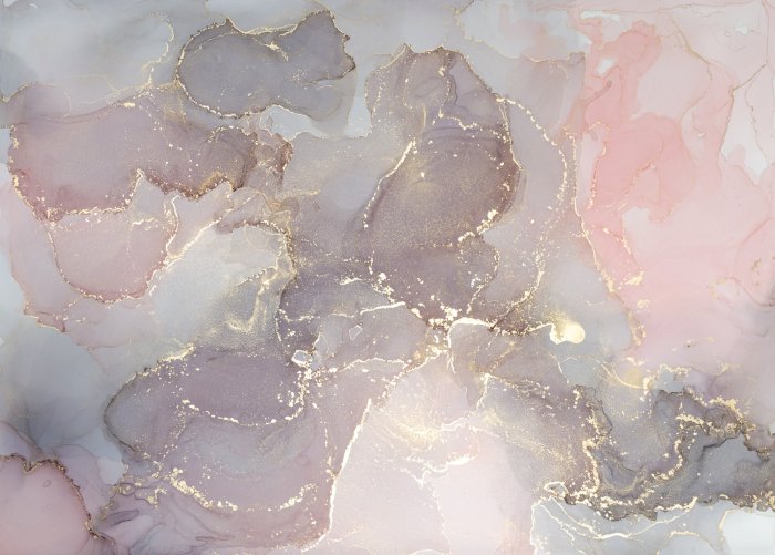 Fototapete Marmorstruktur mit Gold im Aquarellstil