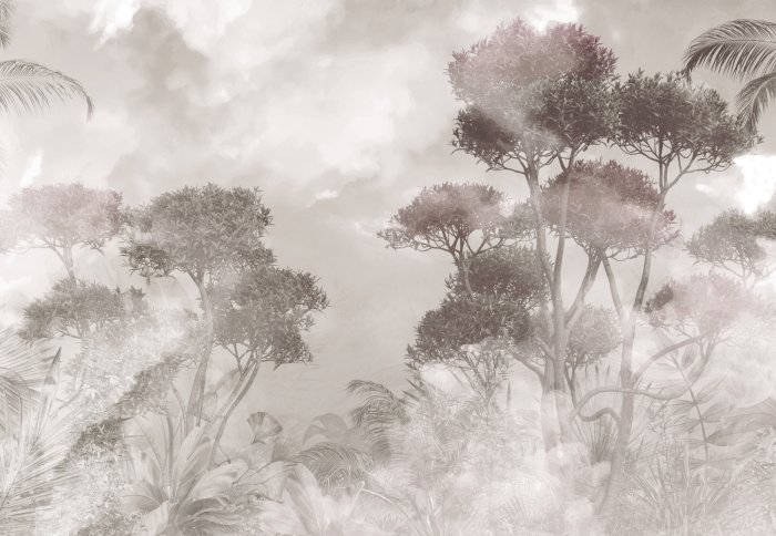 Fototapete Tropischer Wald im Nebel