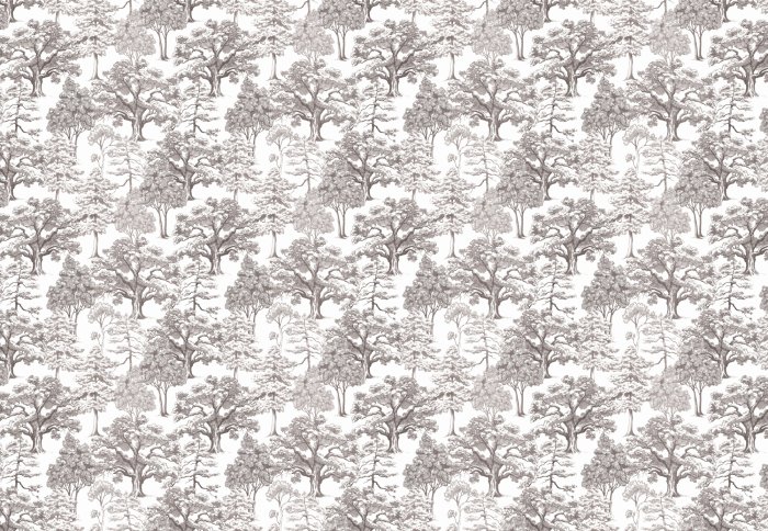 Fototapete Muster mit Bäumen auf hellem Hintergrund