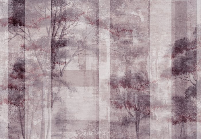 Fototapete Abstrakte Komposition mit einer Waldlandschaft