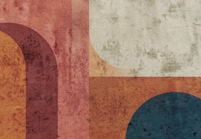 Fototapete Geometrische Figuren, moderne Komposition mit Textur