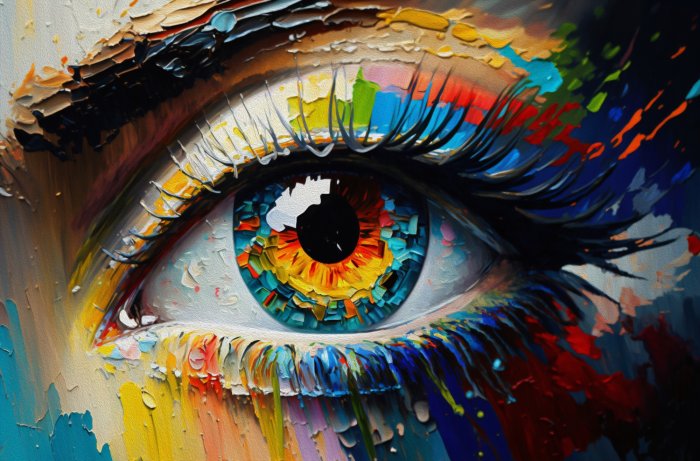 Bild Abstrakte bunte Frauenauge