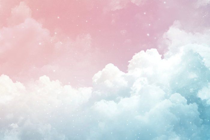 Fototapete Wolken vor einem pastellfarbenen Himmel