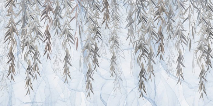 Fototapete Hängepflanzen, Weinreben, Betonhintergrund