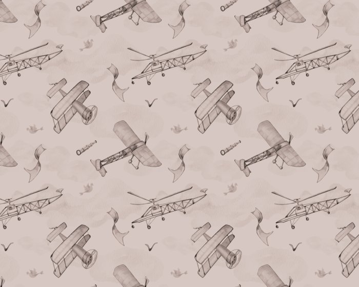 Fototapete Flugzeuge zwischen den Wolken am Himmel - Kindermuster