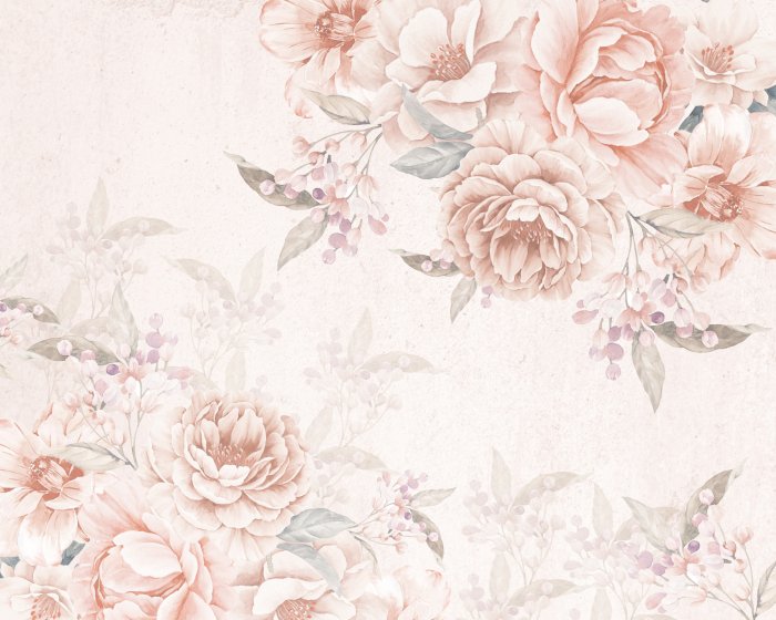 Fototapete Pastellfarbene Blumen mit strukturiertem Hintergrund