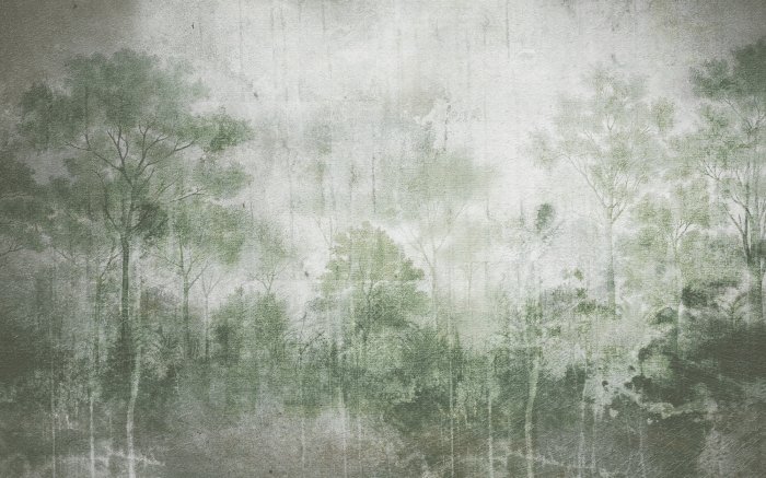 Fototapete Waldlandschaft in grünen Farben