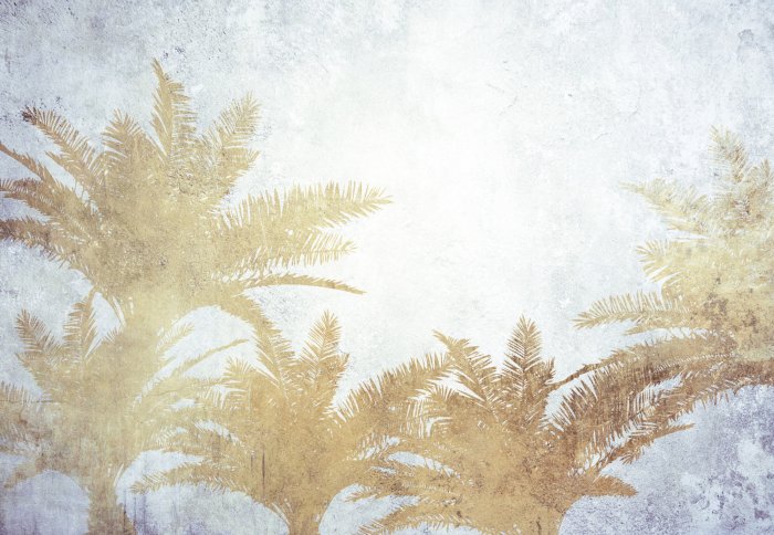 Fototapete Tropische Komposition mit Palmen auf Betongrund
