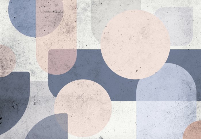 Fototapete Komposition geometrischer Formen auf strukturiertem Hintergrund