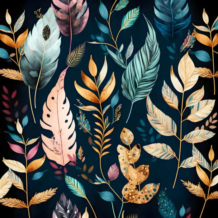 Bild Aquarellblätter auf dunklem Hintergrund