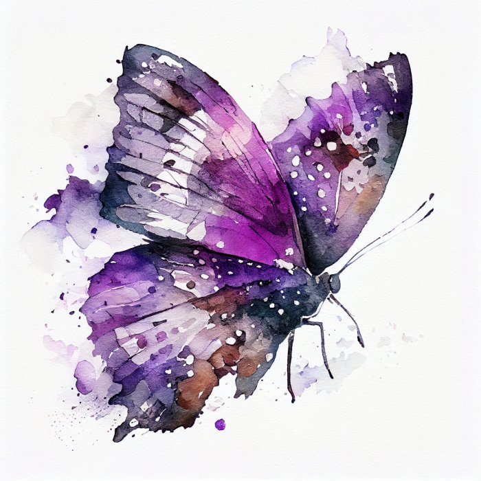 Bild Schmetterling in Lila im Aquarellstil