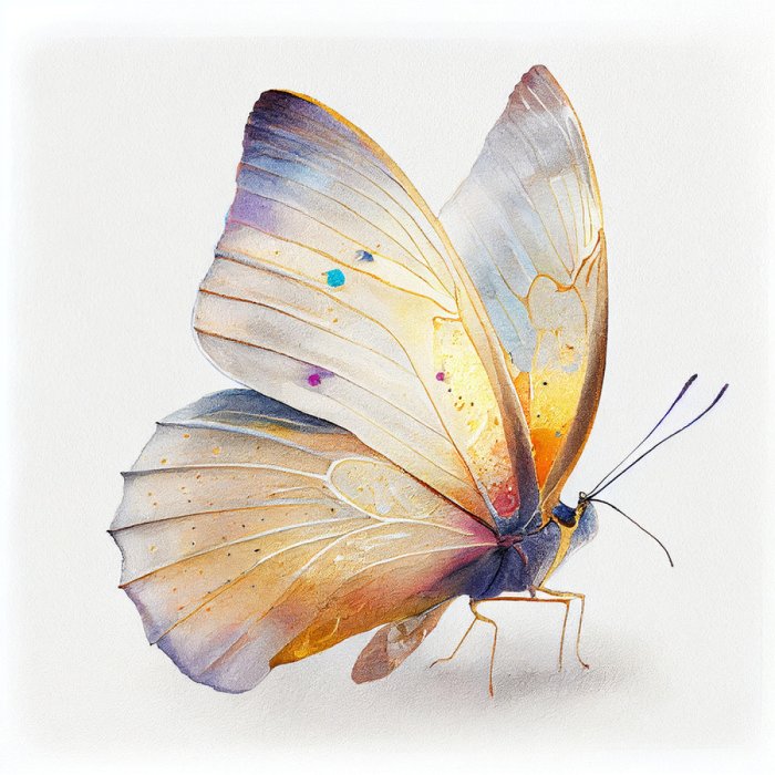 Sticker 3D Aquarell Schmetterling