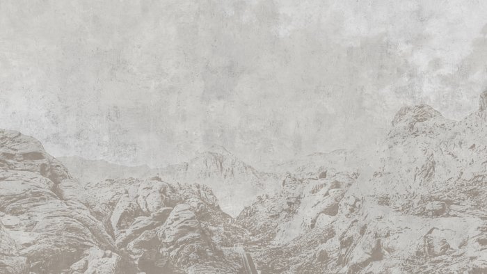 Fototapete Industrielandschaft mit Bergen