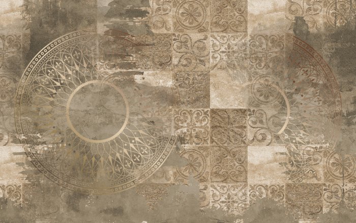 Fototapete Mandala zwischen Vintage-Ornamenten