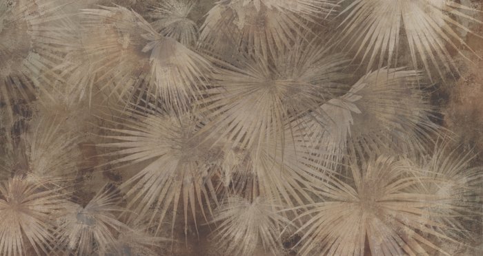 Fototapete Tropische Palmblätter auf strukturiertem Hintergrund