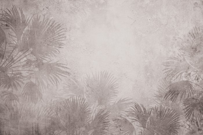 Fototapete Exotische Vegetation auf konkretem Hintergrund