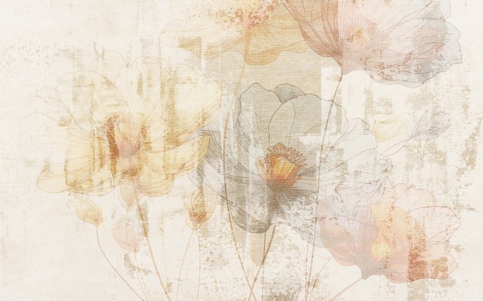 Fototapete Fototapete Aquarellblumen