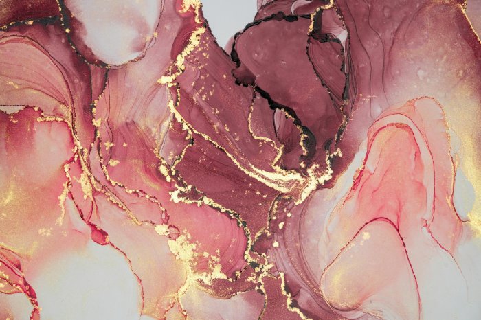 Fototapete Abstrakter Marmor in Rot und Gold