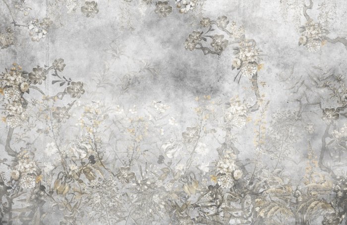 Fototapete Botanisches Muster im Loft-Stil