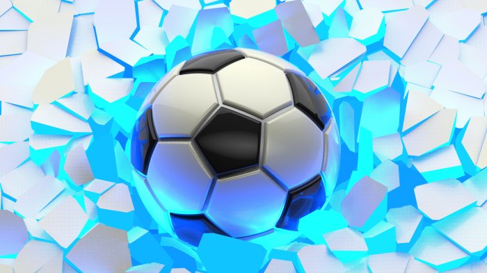 Fototapete 3D Fußball abstrakte Komposition