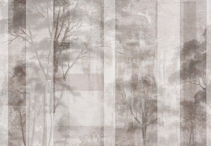 Fototapete Eine dezente Waldlandschaft in Beigetönen