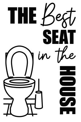 Poster Schwarz weißes Muster mit Toilette und Schriftzug