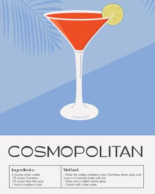 Poster Cosmopolitan Cocktail Illustration mit Rezept