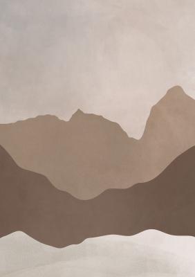 Poster Abstrakte Berglandschaft in monochromen Farben