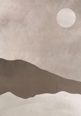 Poster Minimalistische Landschaft in monochromen Farben