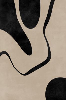 Poster Schwarz beigefarbenes Muster im abstrakten Stil