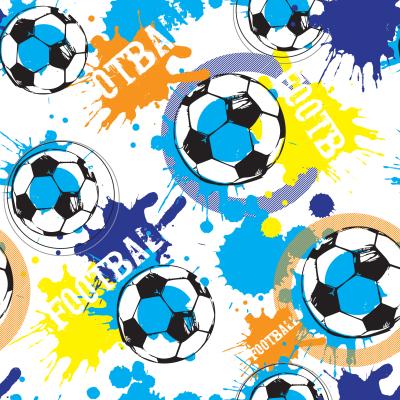 Tapete Fußball auf farbigem abstraktem Hintergrund