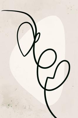 Bild Moderne Komposition mit schwarzer Linie im abstrakten Stil