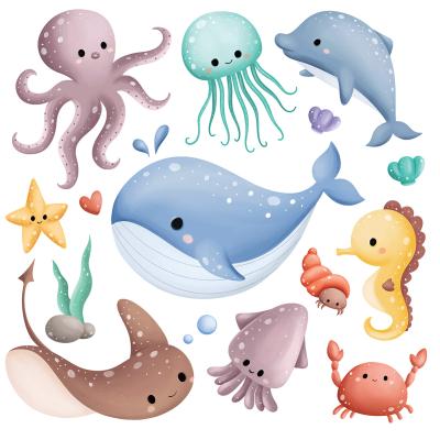 Sticker Farbenfrohe Meerestiere