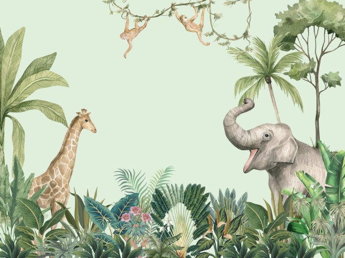 Fototapete Eine märchenhafte Komposition eines tropischen Dschungels