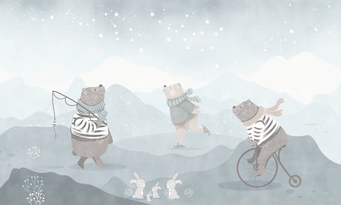 Fototapete Eine märchenhafte Szene winterlicher Berge