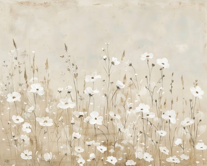 Fototapete Eine minimalistische Komposition aus leuchtenden Blumen