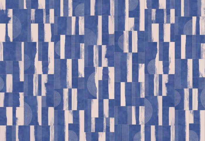 Fototapete Geometrische Abstraktion in Blautönen, modernes Design