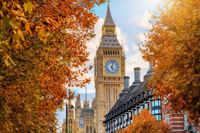 Fototapete Herbstlandschaft mit Blick auf Big Ben in London