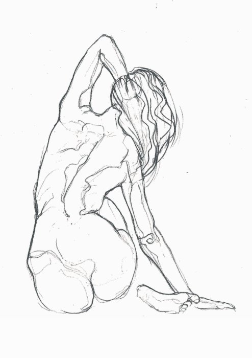 Fototapete Skizze eines weiblichen Aktes